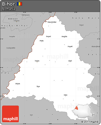 Gray Simple Map of Bihor