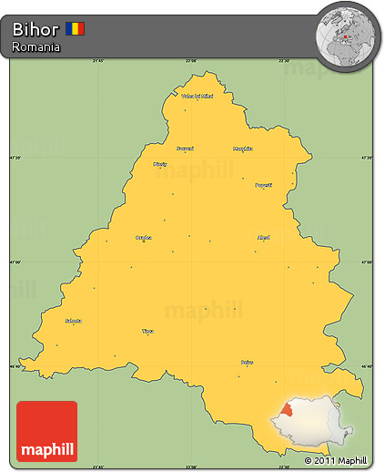 Savanna Style Simple Map of Bihor, cropped outside