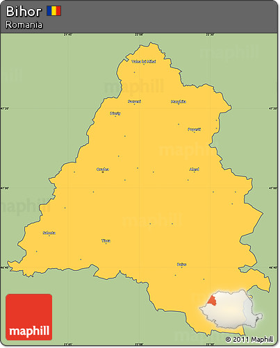 Savanna Style Simple Map of Bihor, cropped outside