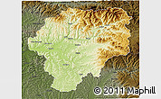 Physical 3D Map of Bistrita-Nasaud, darken