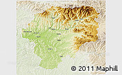 Physical 3D Map of Bistrita-Nasaud, lighten