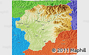 Physical 3D Map of Bistrita-Nasaud, political outside