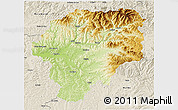 Physical 3D Map of Bistrita-Nasaud, shaded relief outside