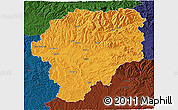 Political 3D Map of Bistrita-Nasaud, darken