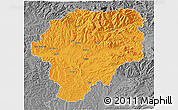 Political 3D Map of Bistrita-Nasaud, desaturated