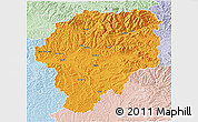 Political 3D Map of Bistrita-Nasaud, lighten