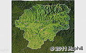 Satellite 3D Map of Bistrita-Nasaud, darken