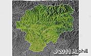 Satellite 3D Map of Bistrita-Nasaud, desaturated