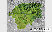 Satellite 3D Map of Bistrita-Nasaud, lighten, desaturated