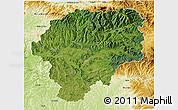 Satellite 3D Map of Bistrita-Nasaud, physical outside