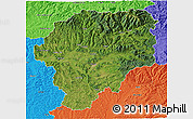 Satellite 3D Map of Bistrita-Nasaud, political outside