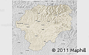 Shaded Relief 3D Map of Bistrita-Nasaud, desaturated