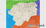 Shaded Relief 3D Map of Bistrita-Nasaud, political outside