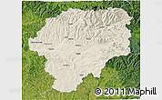 Shaded Relief 3D Map of Bistrita-Nasaud, satellite outside