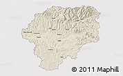 Shaded Relief 3D Map of Bistrita-Nasaud, single color outside