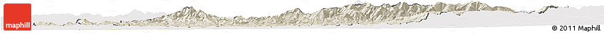 Shaded Relief Horizon Map of Bistrita-Nasaud, cropped outside