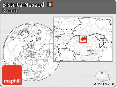 Blank Location Map of Bistrita-Nasaud