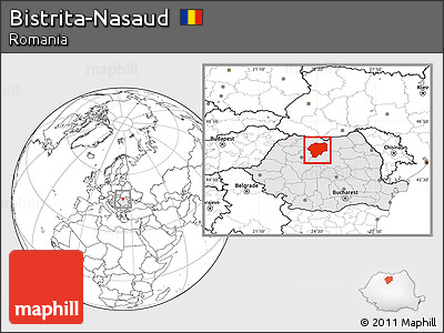 Blank Location Map of Bistrita-Nasaud, highlighted country