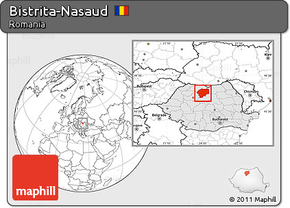 Blank Location Map of Bistrita-Nasaud, highlighted country