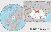 Gray Location Map of Bistrita-Nasaud, highlighted country