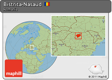 Savanna Style Location Map of Bistrita-Nasaud