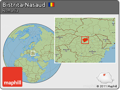 Savanna Style Location Map of Bistrita-Nasaud