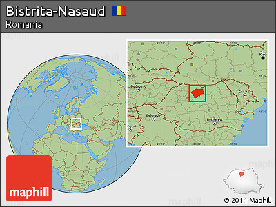 Savanna Style Location Map of Bistrita-Nasaud