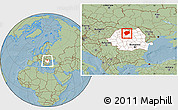 Savanna Style Location Map of Bistrita-Nasaud, highlighted country, within the entire country, hill shading
