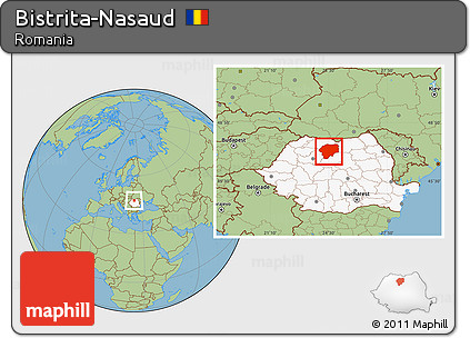 Savanna Style Location Map of Bistrita-Nasaud, highlighted country