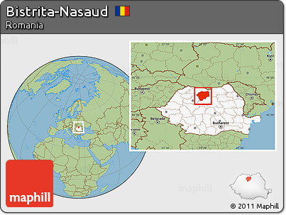 Savanna Style Location Map of Bistrita-Nasaud, highlighted country
