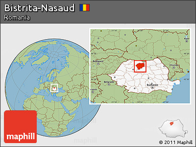 Savanna Style Location Map of Bistrita-Nasaud, highlighted country