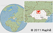 Savanna Style Location Map of Bistrita-Nasaud, highlighted country, hill shading