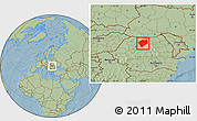 Savanna Style Location Map of Bistrita-Nasaud, hill shading