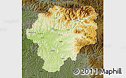 Physical Map of Bistrita-Nasaud, darken