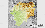 Physical Map of Bistrita-Nasaud, desaturated