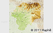 Physical Map of Bistrita-Nasaud, lighten