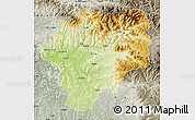 Physical Map of Bistrita-Nasaud, semi-desaturated