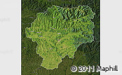 Satellite Map of Bistrita-Nasaud, darken