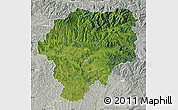 Satellite Map of Bistrita-Nasaud, lighten, semi-desaturated