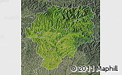 Satellite Map of Bistrita-Nasaud, semi-desaturated