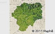 Satellite Map of Bistrita-Nasaud, shaded relief outside