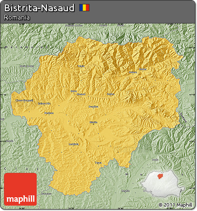 Savanna Style Map of Bistrita-Nasaud