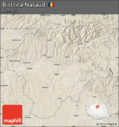 Shaded Relief Map of Bistrita-Nasaud