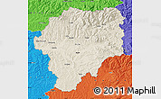 Shaded Relief Map of Bistrita-Nasaud, political outside