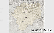 Shaded Relief Map of Bistrita-Nasaud, semi-desaturated