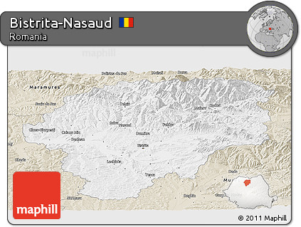 Classic Style Panoramic Map of Bistrita-Nasaud