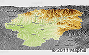 Physical Panoramic Map of Bistrita-Nasaud, darken, desaturated
