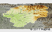 Physical Panoramic Map of Bistrita-Nasaud, darken, semi-desaturated