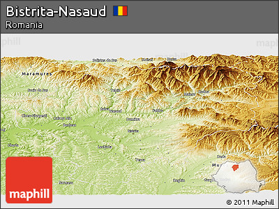 Physical Panoramic Map of Bistrita-Nasaud