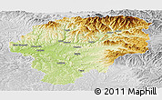 Physical Panoramic Map of Bistrita-Nasaud, lighten, desaturated